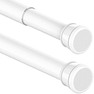 1Pc Shower Curtain Pole No Screws Short Curtain Pole Curtain Poles Extendable for Window, Net Curtain, Wardrobe 50-80CM/19.69-31.49 Inch(Diameter:25mm)