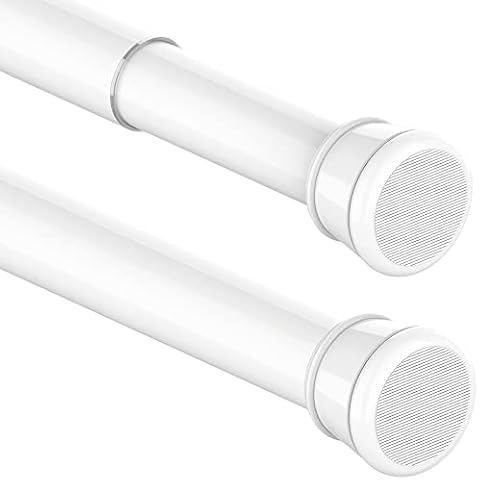 1Stück Vorhangstange Ohne Bohren Spannstange Teleskopstange Vorhang für Badezimmer, Fenster, Kleiderschrank 70-120Cm(1Stück) Weiß(Durchmesser 25mm) Cover