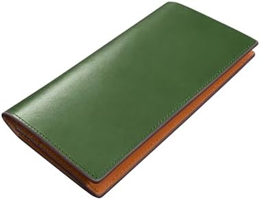 （23:30時点） 財布 メンズ 栃木レザー 長財布 一流の革職人が作る 本革 ウォレット 薄い 大容量 ながざいふ 紳士用 (グリーン)