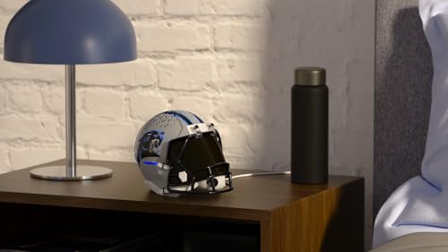 Image of NFL Echo Dot Bundle: Includes Echo Dot | Glacier White and Limited-Edition NFL Helmet Stand | Carolina Panthers