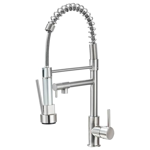 TVTIUO Rubinetto da Cucina con Molla a Spirale, Rubinetti Girevoli a 360° con Due Beccucci,...