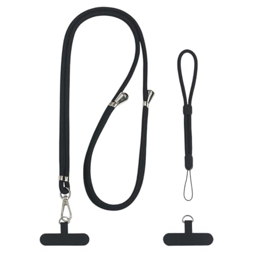 OUDQFCJ 2 Piezas Universal Colgante para Móvil para Todos los Smartphones, Ajustable y Desmontable, Cadena para Móvil con 2 Almohadillas Universales