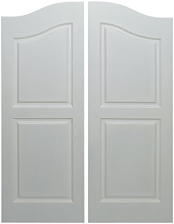 Swinging Cafe Doors Arched Top Saloon Interior Door Primed Cafe | Saloon Door Swing 30", 32", & 36" Door Opening, Great Double Action Door, 42" Door Height, 3/4 Thick, Chrome, 36", Satin