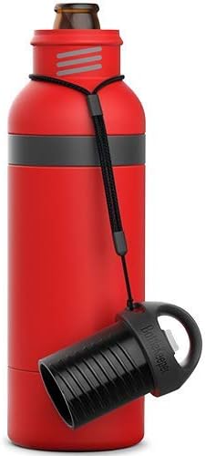 Vista 3 de BottleKeeper X - Botella aislada al vacío de doble pared con un abridor de botellas integrado en la tapa atada – Cuello largo de 12 onzas – Protege