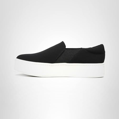 Vince Womens Warren Platform Slip On Fashion Sneakers Black Micro Stretch 7 M US