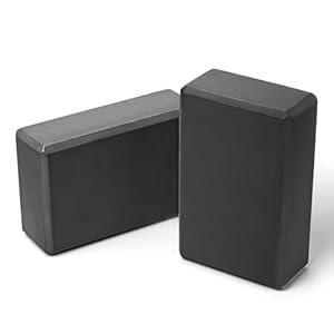 Yoga Blocks 2 Pack Meditation Pilates Accessories High Density EVA Cork and Stretching Non-Slip Lightweight Durable Bricks for Improving Poses and Balance,9″x6″x4″ Each,2 Colors Selected