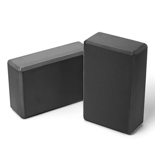 Yoga Blocks 2 Pack Meditation Pilates Accessories High Density EVA Cork and Stretching Non-Slip Lightweight Durable Bricks for Improving Poses and Balance,9″x6″x4″ Each,2 Colors Selected