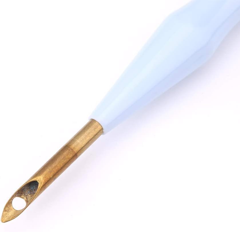 Image of WsjiaboFux White Punch Needle, Adjustable Embroidery Punch Needle Pen Tool Punch Needle Supplies for Stitching Applique Embellishment DIY Threaders Sewing Knitting, Blue