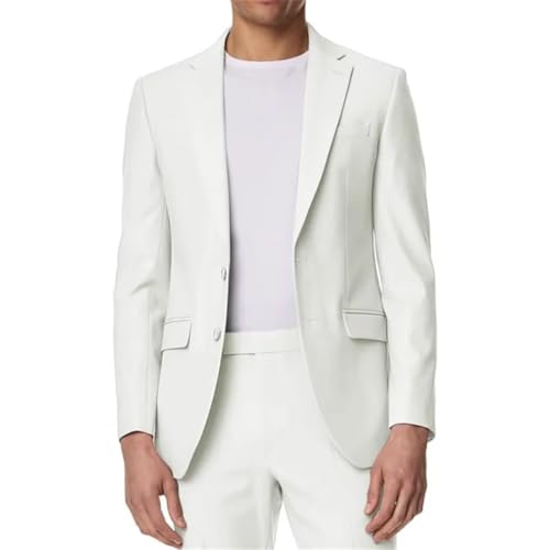 Men's 2-Piece Slim Fit Suit Set Prom/Wedding Formal Attire (Jacket+Pants) with Tie2