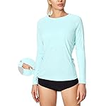 IUGA Rash Guard for Women UPF 50+ SPF UV Protection Long Sleeve Workout Tops with Pockets Dry Fit Hiking Swim Shirt