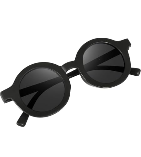 Image of BABY RC BLACK,Round Sunglasses, Black Frame, Retro Style, Tinted Lenses, Unisex Eyewear