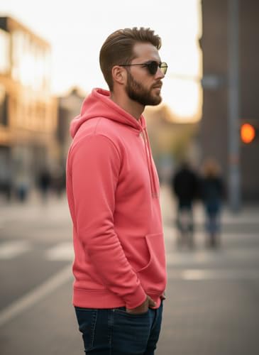 Image of Men Regular Fit Fleece ||Black||Hoodie Solid||Sweatshirt-JM3860