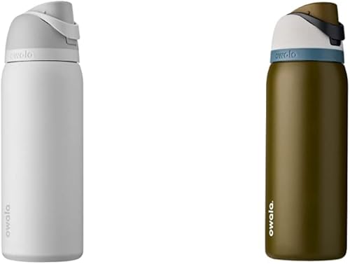 Owala FreeSip - Botella de agua aislada de acero inoxidable con popote para deportes y viajes, botella de agua aislada de acero inoxidable con