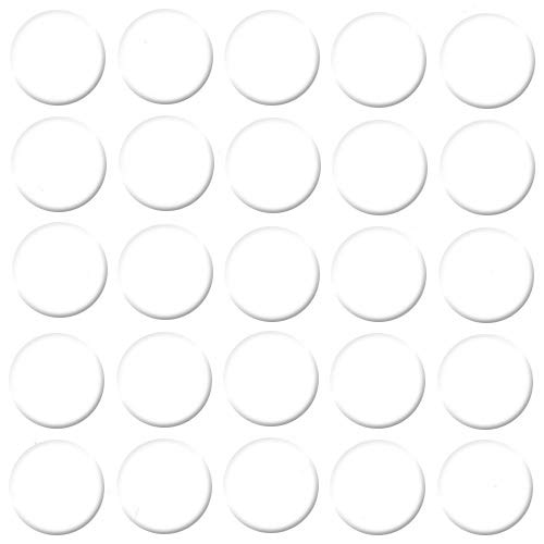 haggiy Lot de 25 capuchons autocollants pour meubles - Diamètre 14 mm - Blanc cristal Cover