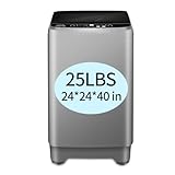 25 lbs Portable Washer Drain Pump, 10 Programs & 8 Water Levels, KRIB BLING Full Automatic Washing Machine with LED Display, Ideal for Camping, Apartment, Dorm, Dark Grey