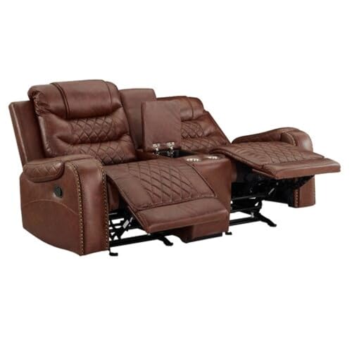 Image of Torque - Mikkel Leatherette Recliner Sofa 3+2+1 Seater Manual Brown | Adjustable 6 Seater Recliner with Cup Holder Storage for Living Room Bedroom | 1 Year Warranty