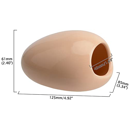 Uotyle Aquarium Ornament Ceramic Cave Fish Tank Decoration Cute Ceramic Hideout Non-Toxic Glaze Aquarium Decoration Accessories For Fish Shrimp to Breed/Hide (Orange) - Image 6