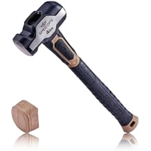 Spec Ops Tools Engineering Hammer, 4 lb Sledge hammer with Removable Soft Mallet Cap & Bi-Material Shock Absorbing & Vibration Dampening Handle, 3% Donated to Veterans, Black/Tan