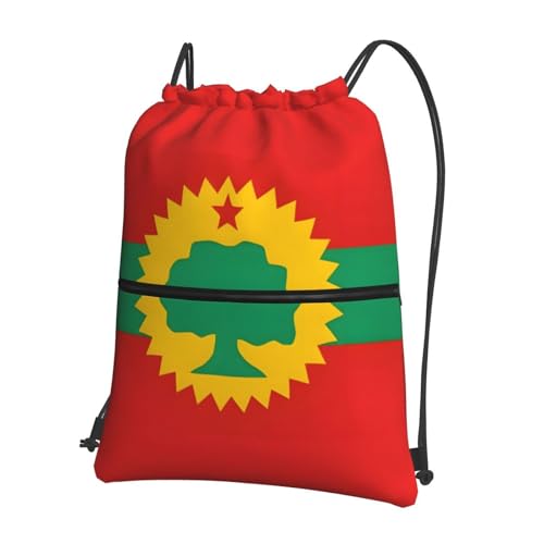 Oromo Liberation Front Drawstring Backpack Patriotic zipper Drawstring Bag for Men Women Sport Yoga Travel Gym