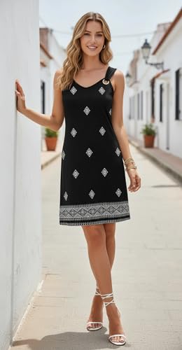 Image of ETCYY Summer Dresses for Women 2026 Vacation Beach Cover Ups Swimsuit Sleeveless Sundresses Casual Loose Tank Sun Dresses