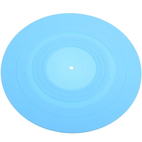 ANDRESLAD Alfombrilla Antiestática de Silicona para Tocadiscos Protector de Vinilo Azul de 295 MM de Diámetro Absorbe Vibraciones y Protege Discos de Vinilo Accesorio Resistente para