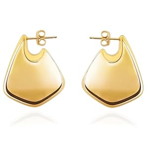 Chunky Gold Knot Earrings Statement Earrings for Women Gold Plated Dupes Geometric Dangle Earrings Hypoallergenic Fashion Trendy Jewelry Gifts