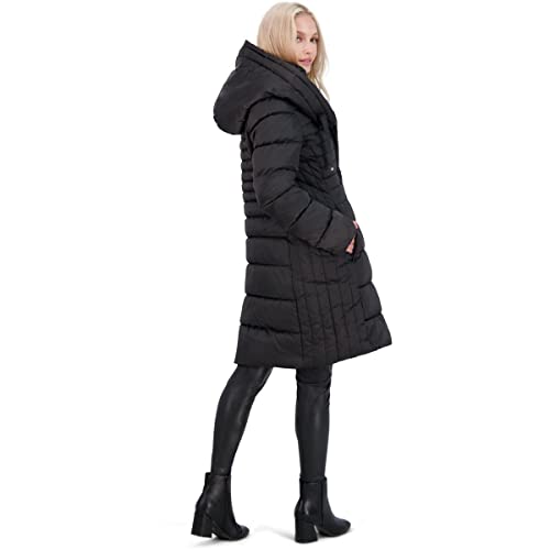 TAHARI Casey Fitted Puffer Coat for Women-Quilted Winter Coat with Bib4