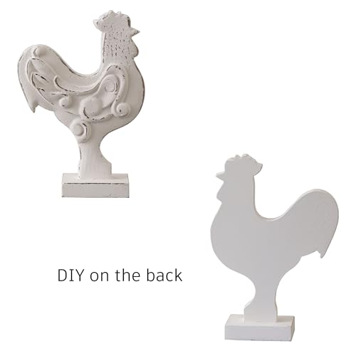 Estatua pequeña rústica de gallo para cocina 6 x 8 pulg miniatura 7