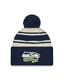 New Era Seattle Seahawks Beanie Fanmütze American Football NFL weiß blau Winter Sideline - One-Size