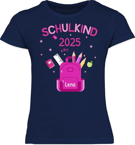 T-Shirt Mädchen - Einschulung - Schulkind 2025-140 (9/11 Jahre) - Navy...