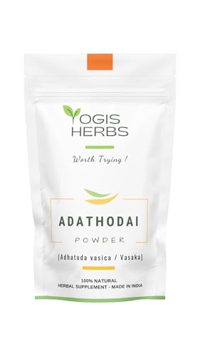 YOGIS HERBS Adathodai Powder (Adhatoda vasica/Adusa/Vasaka) – 100...