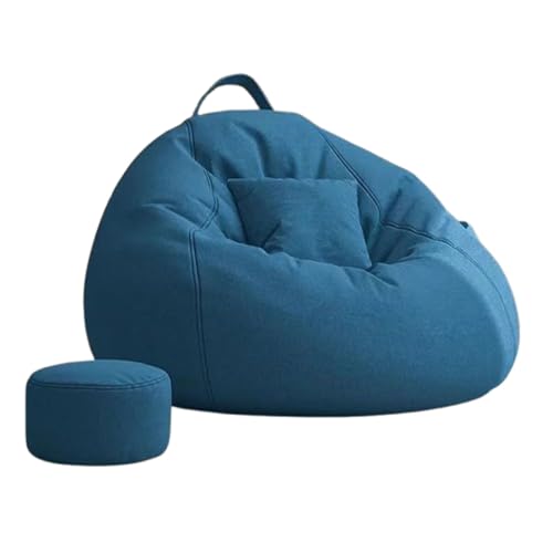 新品 オットマン 単品 ブルー ビーズクッション ソファ 足置き 大きい