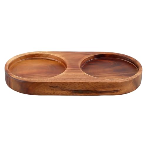 Bandeja Para Molino De Sal Y Pimienta - Soporte De Especias De Madera 14.3 X 7 X 1.5 Cm, Soporte De Base Para Molino De Encimera, Organizador De Condimentos Para Cocina | Bandeja De Sal Y Pimienta En