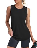 Material: 92% Polyester, 8% Elastane. The tank tops for women fabric dries quickly and lightweight. It is stretchable, breathable, skin-friendly and moisture wicking Design: shoulder mesh,loose fit pairs easily with any sports bra for maximum comfort...