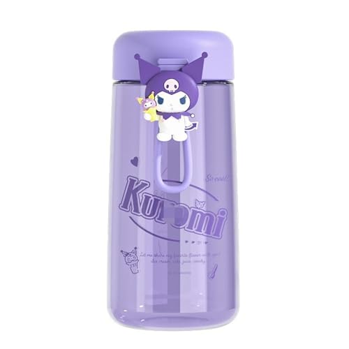 Image of LokDra 350ml Kawaii Melody Cartoon Water Bottle 11.7oz Kitty Cute Small Capacity Water Bottles for Women Girls 4 Colors Perfect for Office School (Purple), LD WB 1.0