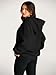 EFAN Women's Oversized Fleece Hoodie, Cozy Plush Pullover Sweatshirt with Pocket Black M