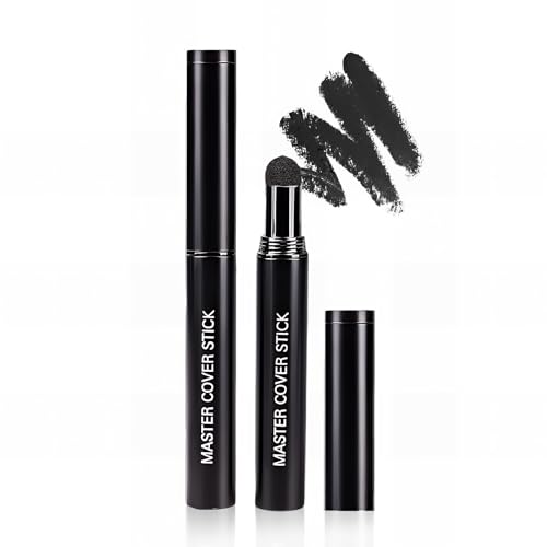 Root Touch Up Stick, Hair Root Dye, Black Hairline Powder,Quick Cover Grey Hair Root,Waterproof & Long Lasting,Hairline Powder Stick for Women Men (Black)