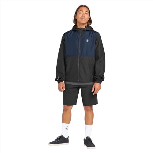 Image of Volcom Men's Wavern Water-resistant Windbreaker Jacket - Zip-up With Adjustable Hood