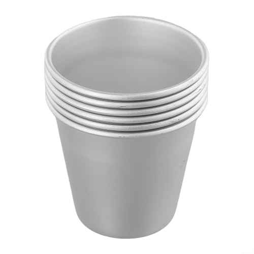 Pumixiy Juego de 6 moldes de aluminio para hornear, moldes individuales para postres, moldes de aluminio de liberación rápida, moldes anodizados duros aptos para horno