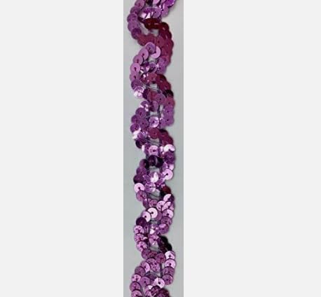 Generic 1 Pcs 1"" Orchid Sequin Trim for Decorative 12 Yards - Rk8