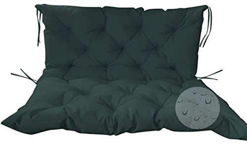 Coussin de banc de jardin pour balancelle et porche de porche vert foncé