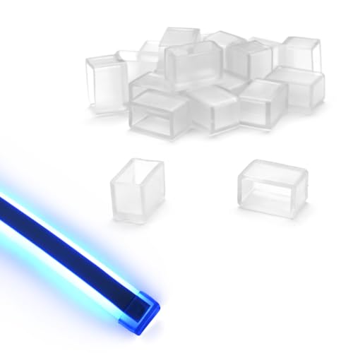 Image of Yescom 20-Pack Clear Silicone Neon Rope Light End Caps for BiLume RGBW
