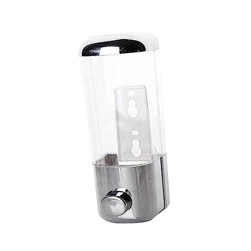 KONTONTY Stainless Steel Soap Dispenser Manual Wall Mounted Liquid Shampoo and Shower Gel Dispenser for Bathroom Kitchen Office Hotel and More Space Saving Design