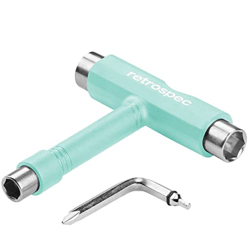 Retrospec Upkeep Skateboard Multi-Tool with Allen Wrench & Phillips Head Screwdriver - Compact Maintenance Kit for Skateboards & Roller Skates - Adjusts Wheels & Trucks
