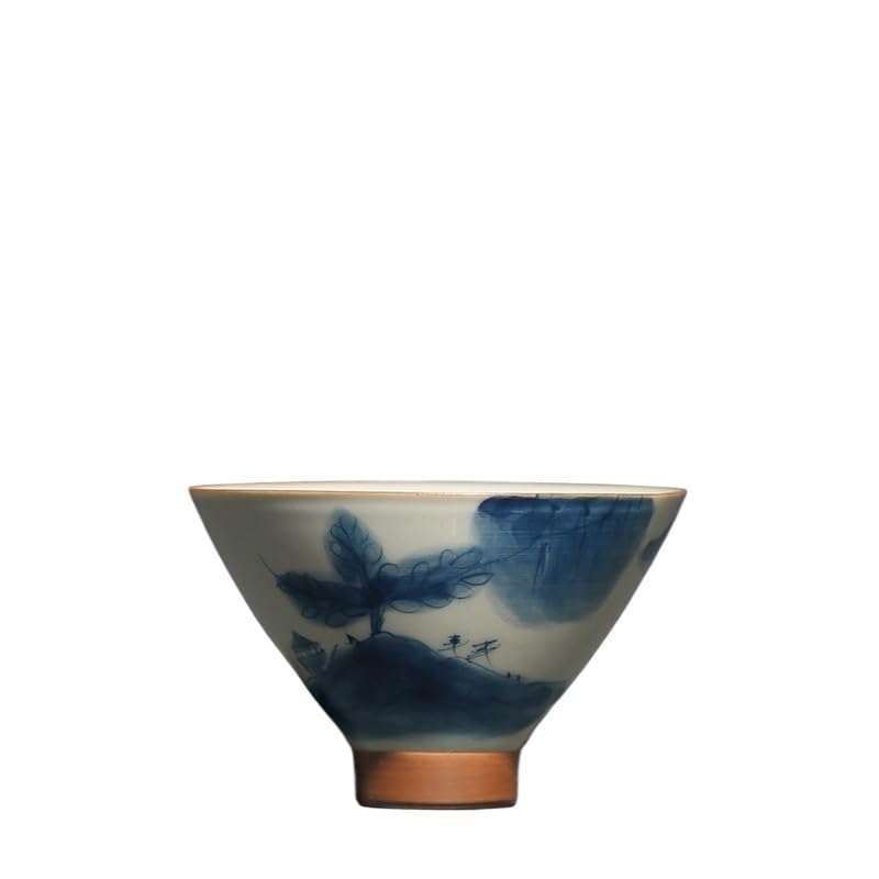 Infusor de Té Taza de té de viaje, taza de café de oficina, taza de té con paisaje pintado a mano, taza de té de cerámica china con color bajo esmaltado for maestros de Kung Fu en casa Tazas de Té(A)