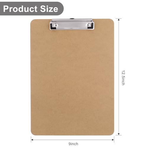 Macroclo WOOD CLIPBOARD-01-1PCS Wood Clipboards, Letter Size Hardboard Clip Board 8.5X11 For Classroom, Students, Kid, Woman, A4 Standard Clipboard Size 9 Inch X 12.5 Inch With Low Profile Clip thumb #1