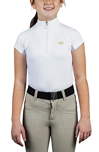 Kastel Denmark Girls's Cap Sleeve | 1/4 Zip Athletic Tops | UPF 30+ Protection