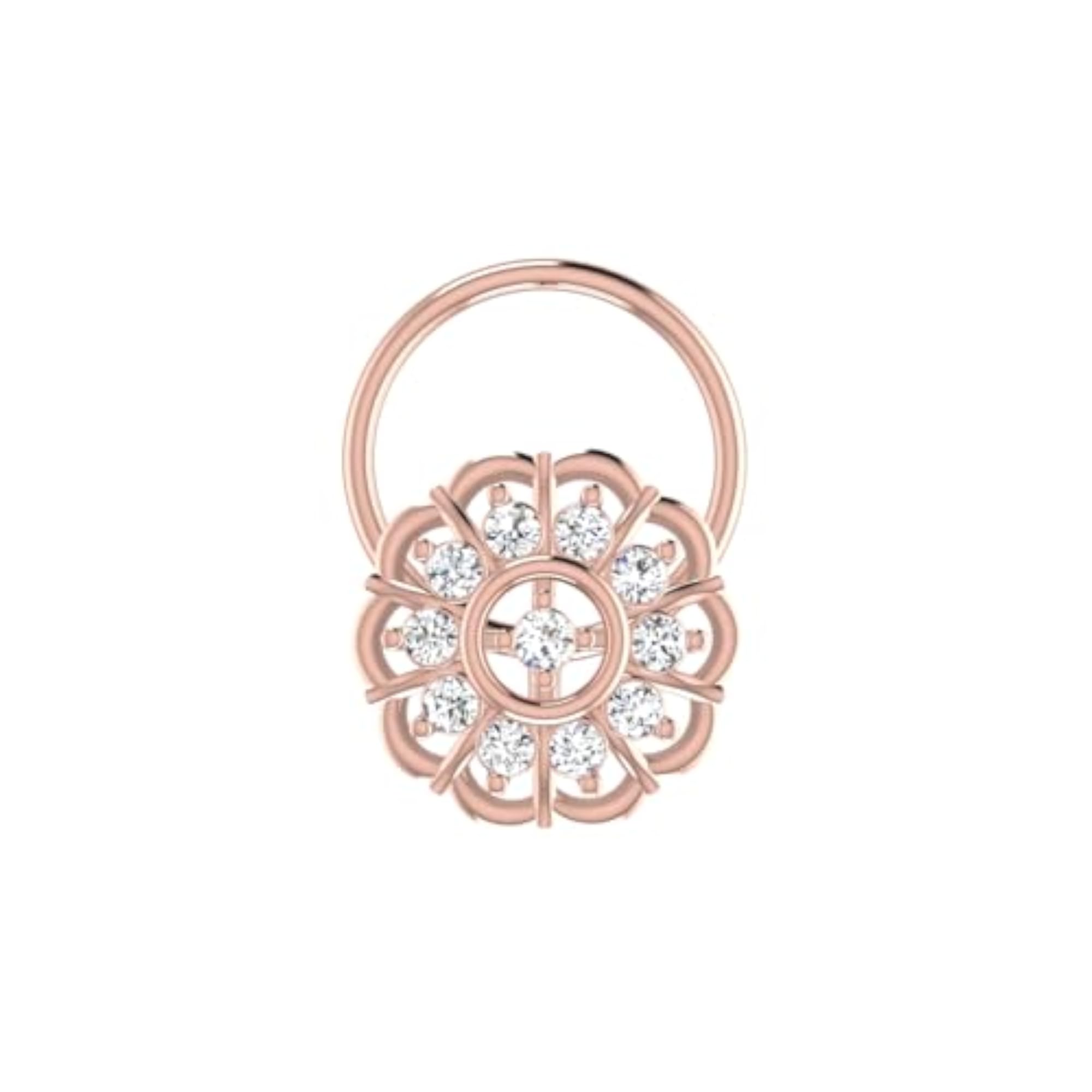 9K BIS Hallmarked Rose Gold Stud Nosering