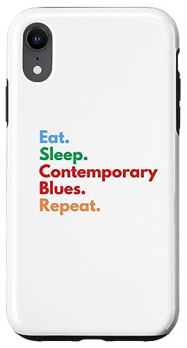 Eat Sleep Contemporary Blues Repeat pour les amateurs de musique blues Coque pour iPhone XR