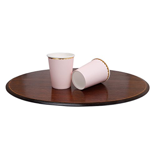 Geeklife Pink Gold Paper Cups With Metallic Gold Border Disposable Paper Cups 9Oz For Wedding,Party And Cocktail,40 Pcs #TOP1